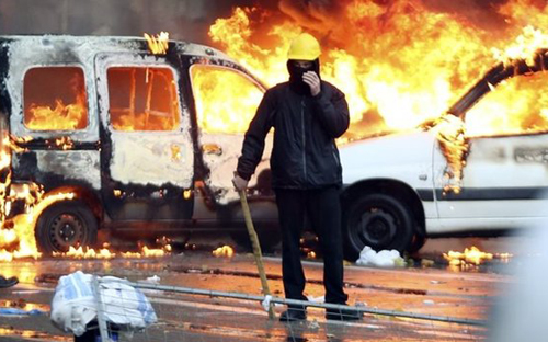 การชุมนุมในกรุงบรัสเซล ประเทศเบลเยี่ยมบานปลายกลายเป็นการจลาจล